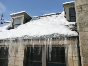 Snow and Ice on a Massachusetts home